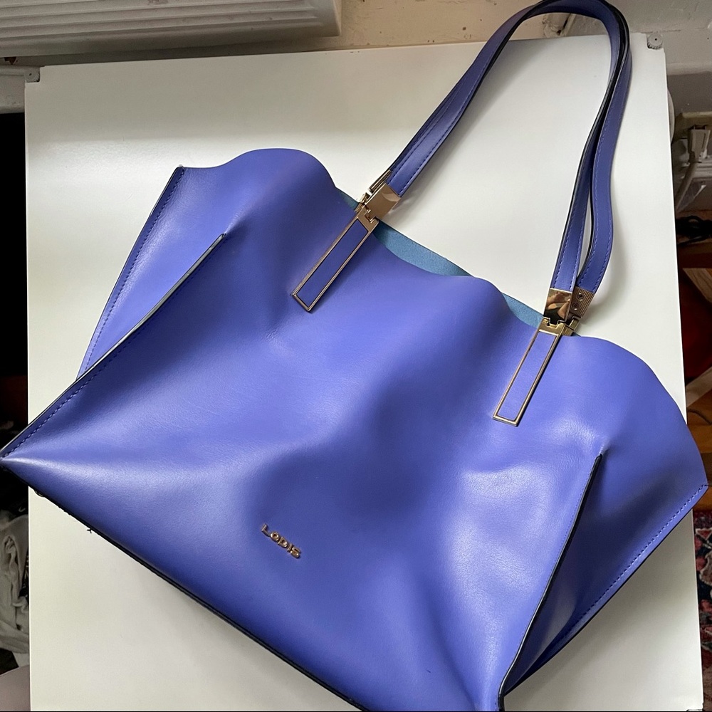 Lodis Purple Leather Tote